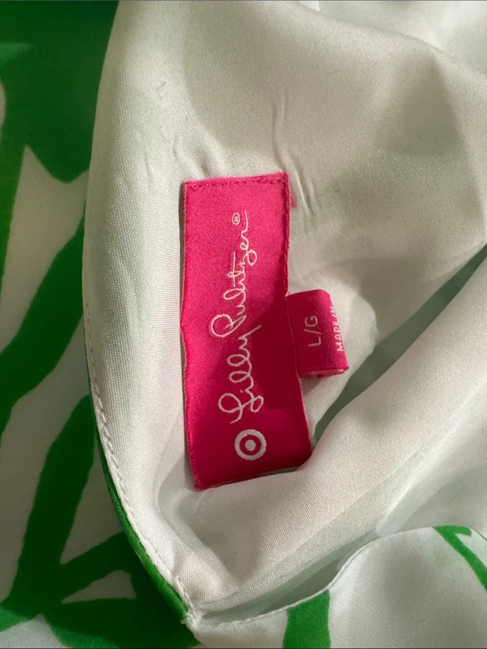 Lily Pulitzer for Target Green & White Tropical Print Shift Dress Size L - Picture 3 of 3